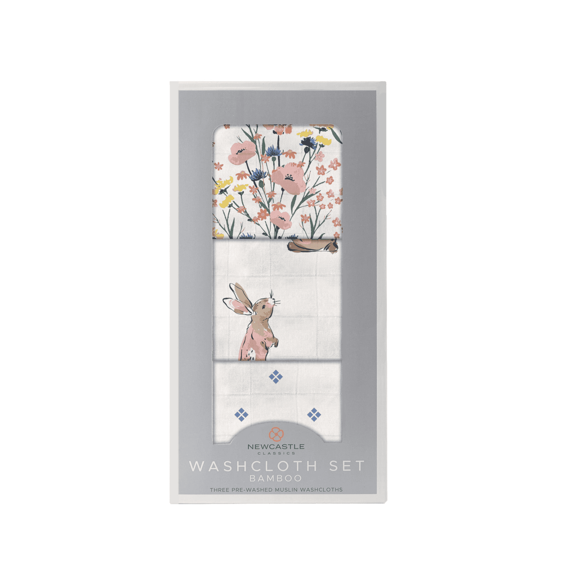 Wildflowers Bamboo Washcloth Set 3 Pack - The Little Big Store