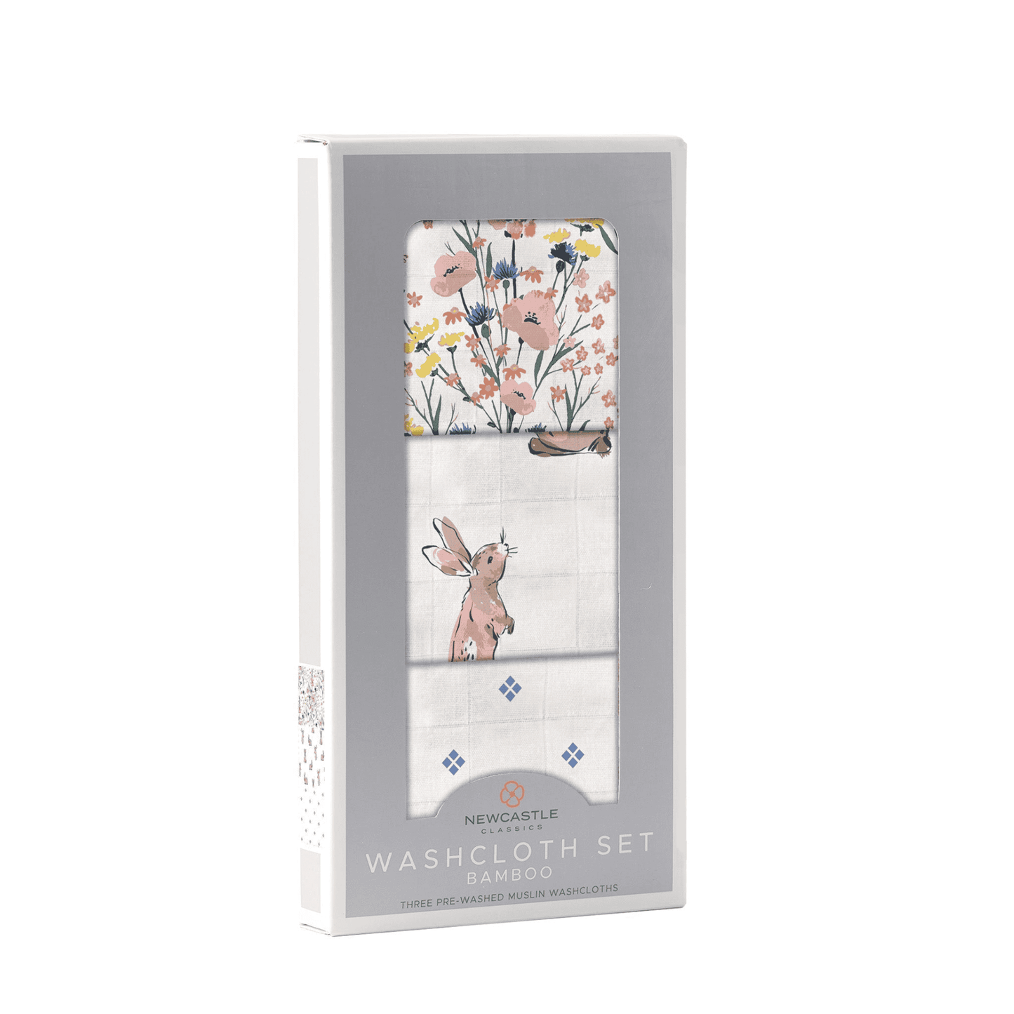 Wildflowers Bamboo Washcloth Set 3 Pack - The Little Big Store
