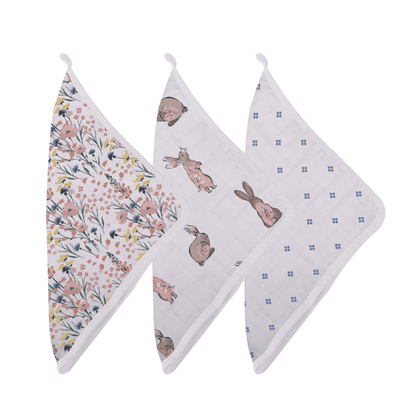Wildflowers Bamboo Washcloth Set 3 Pack - The Little Big Store