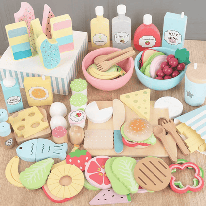 Wooden Pretend Play Food for Children Multivariant