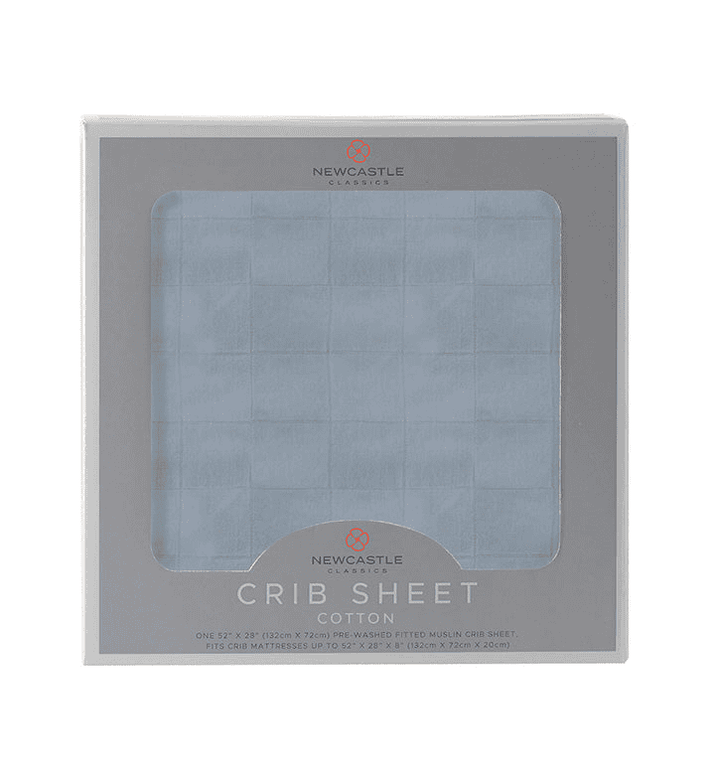 Blue Fog Newcastle Cotton Crib Sheet - The Little Big Store