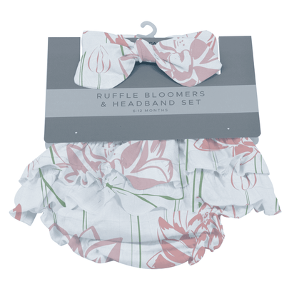 Water Lily Ruffle Bamboo Bloomer Headband Set - The Little Big Store