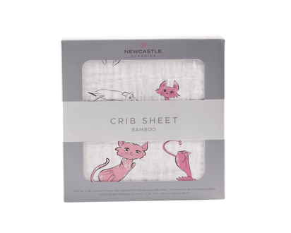 Playful Kitty Bamboo Muslin Crib Sheet - The Little Big Store