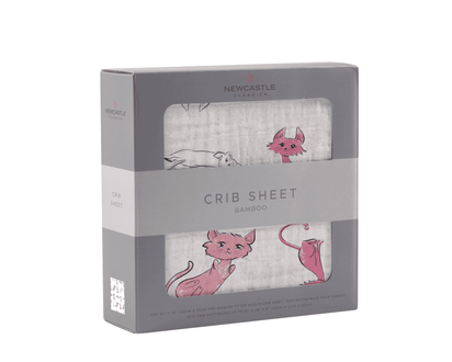 Playful Kitty Bamboo Muslin Crib Sheet - The Little Big Store