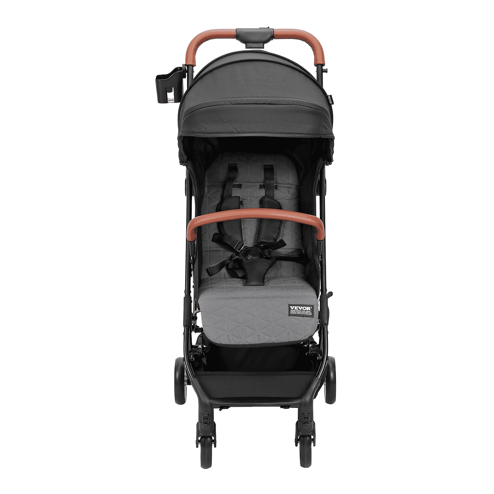 VEVOR Standard Baby Infant Stroller, Toddler Stroller with 95°-150° Adjustable Backrest & & 0/90°Adjustable Footrest & One-click Folding, Newborn Stroller with Cup Holder and Carry Bag, Black - The Little Big Store