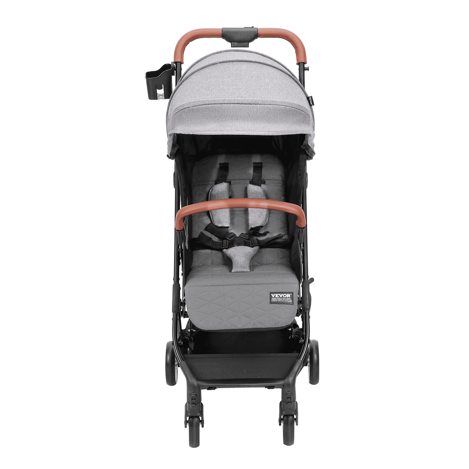 Standard Baby Infant Stroller, Toddler Stroller with 95°-150° Adjustable Backrest & & 0/90°Adjustable Footrest & One-click Folding, Newborn Stroller with Cup Holder and Carry Bag, Dark Grey - The Little Big Store