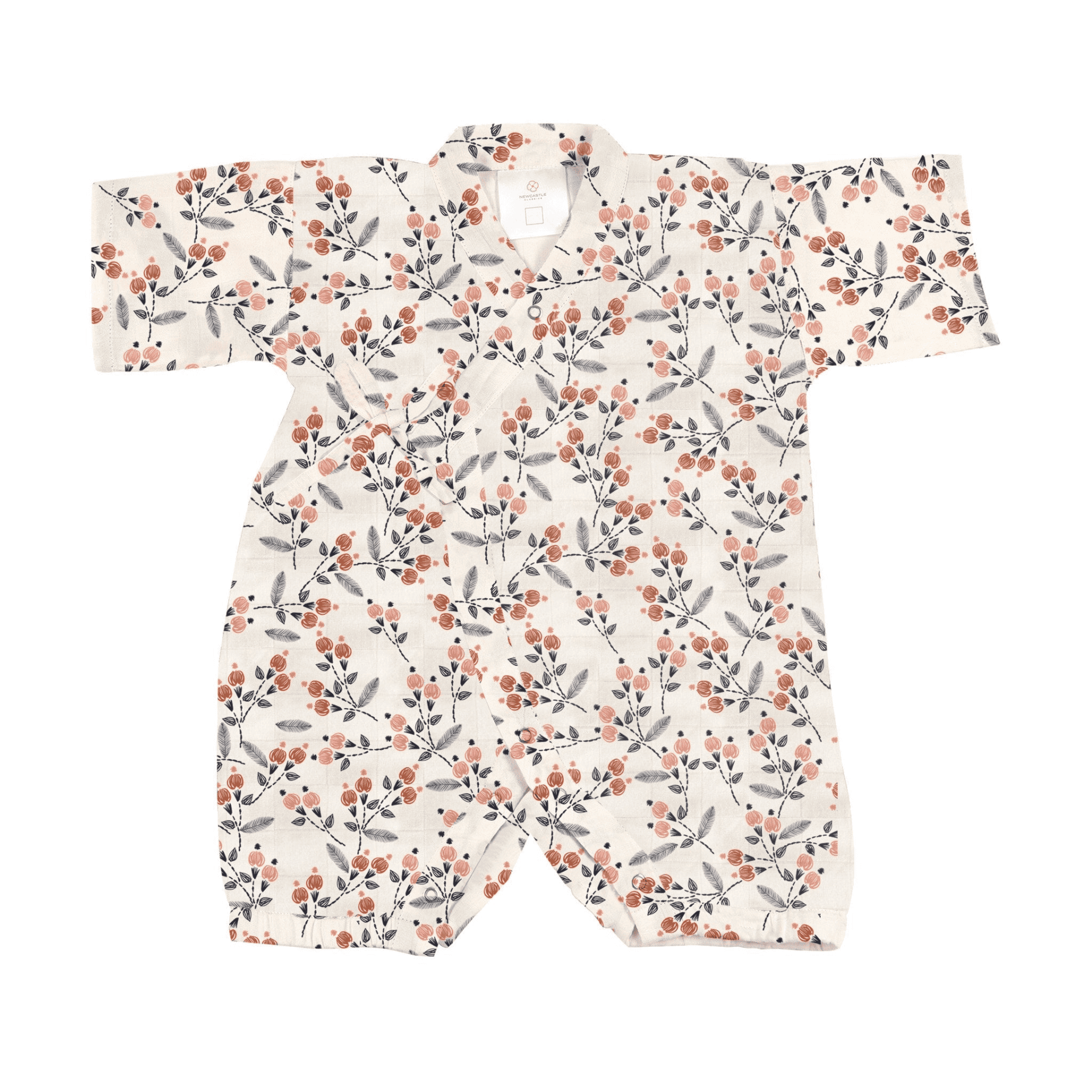 Dahlia Floral Bamboo Newcastle Mini Kimono Jumpsuit - The Little Big Store