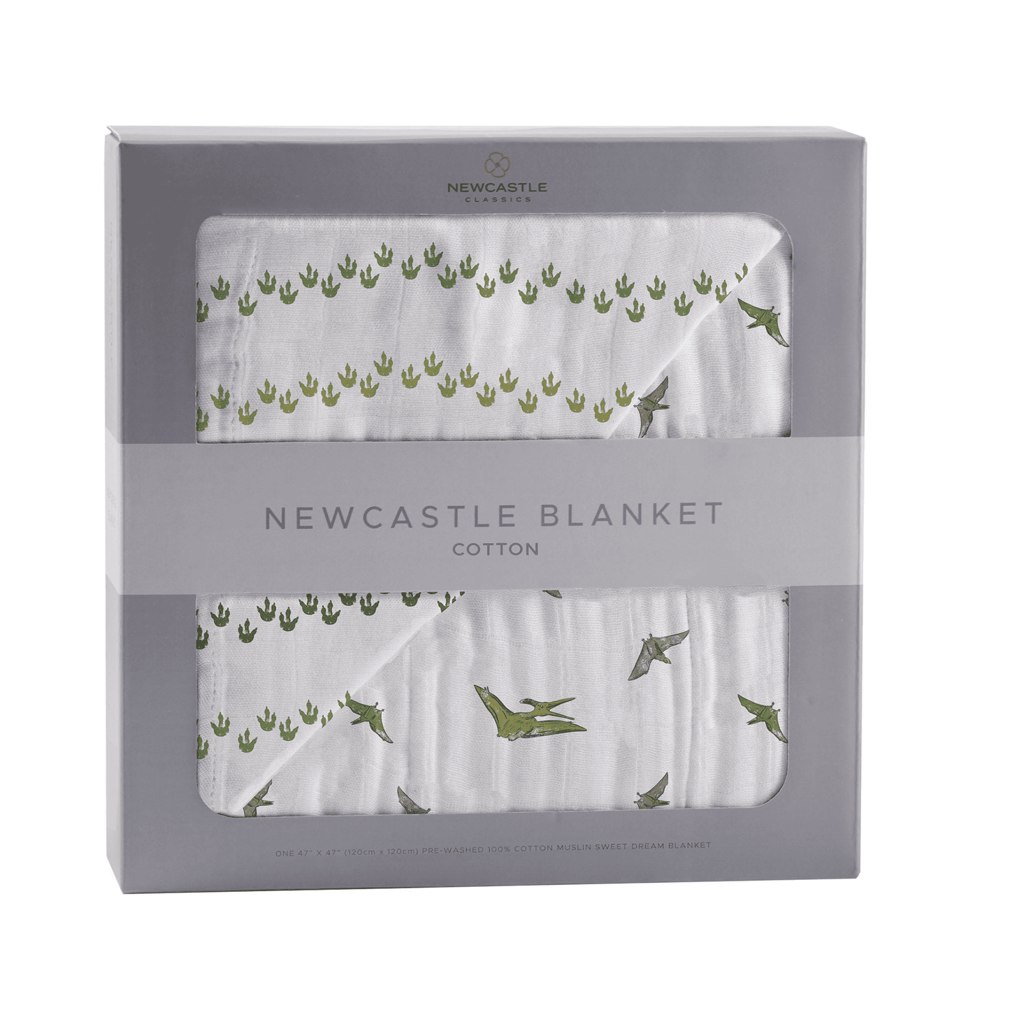 Dino Feet and Pteranodon Cotton Muslin NewcastleBlanket - The Little Big Store