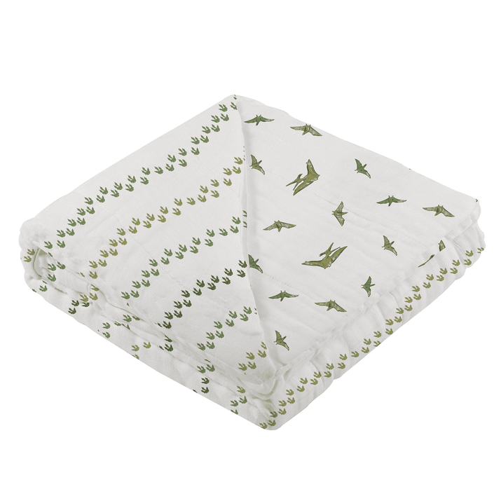 Dino Feet and Pteranodon Cotton Muslin NewcastleBlanket - The Little Big Store