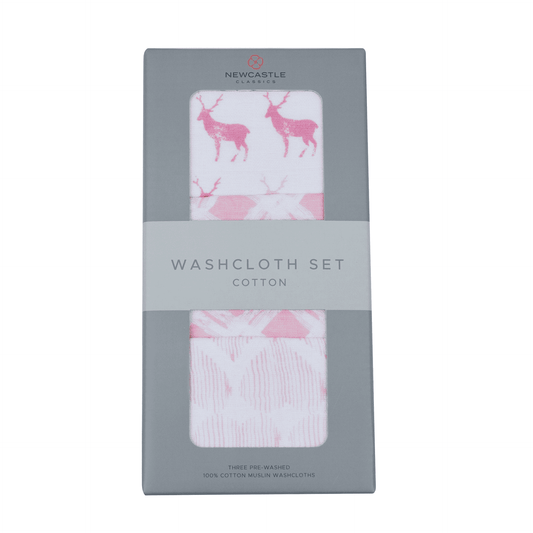 Pop of Pink Cotton Washcloth Set 3PK - The Little Big Store