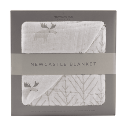 Mister Moose and Forest Arrow Cotton Muslin Newcastle Blanket - The Little Big Store