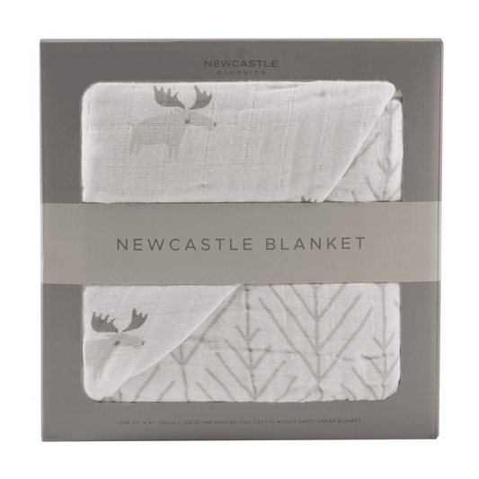Mister Moose and Forest Arrow Cotton Muslin Newcastle Blanket - The Little Big Store