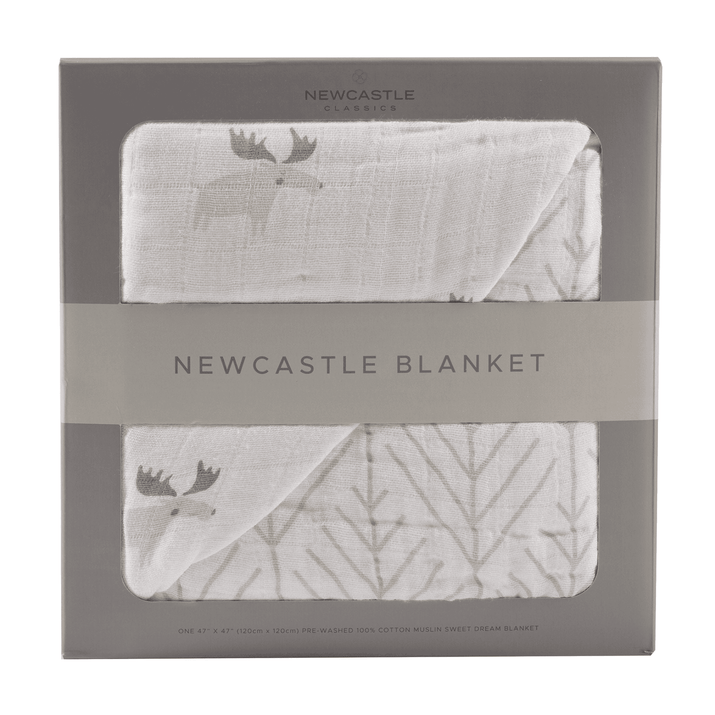 Mister Moose and Forest Arrow Cotton Muslin Newcastle Blanket - The Little Big Store