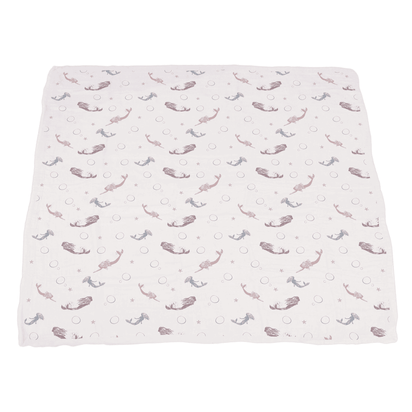 Mermaids and Scales Bamboo Muslin Newcastle Blanket - The Little Big Store