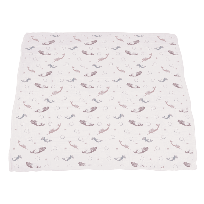 Mermaids and Scales Bamboo Muslin Newcastle Blanket - The Little Big Store