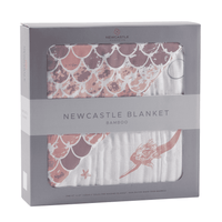 Mermaids and Scales Bamboo Muslin Newcastle Blanket - The Little Big Store