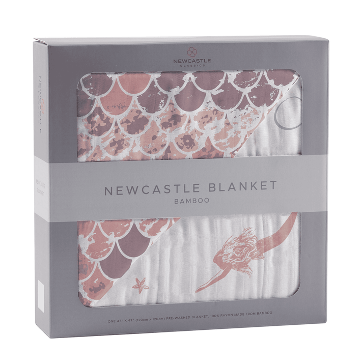 Mermaids and Scales Bamboo Muslin Newcastle Blanket - The Little Big Store