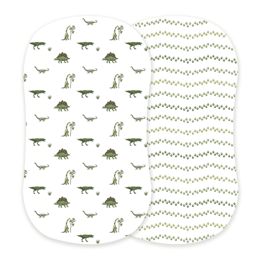 Dino Days and Dino Feet Cotton Changing Pad Cover/Bassinet Sheets - The Little Big Store