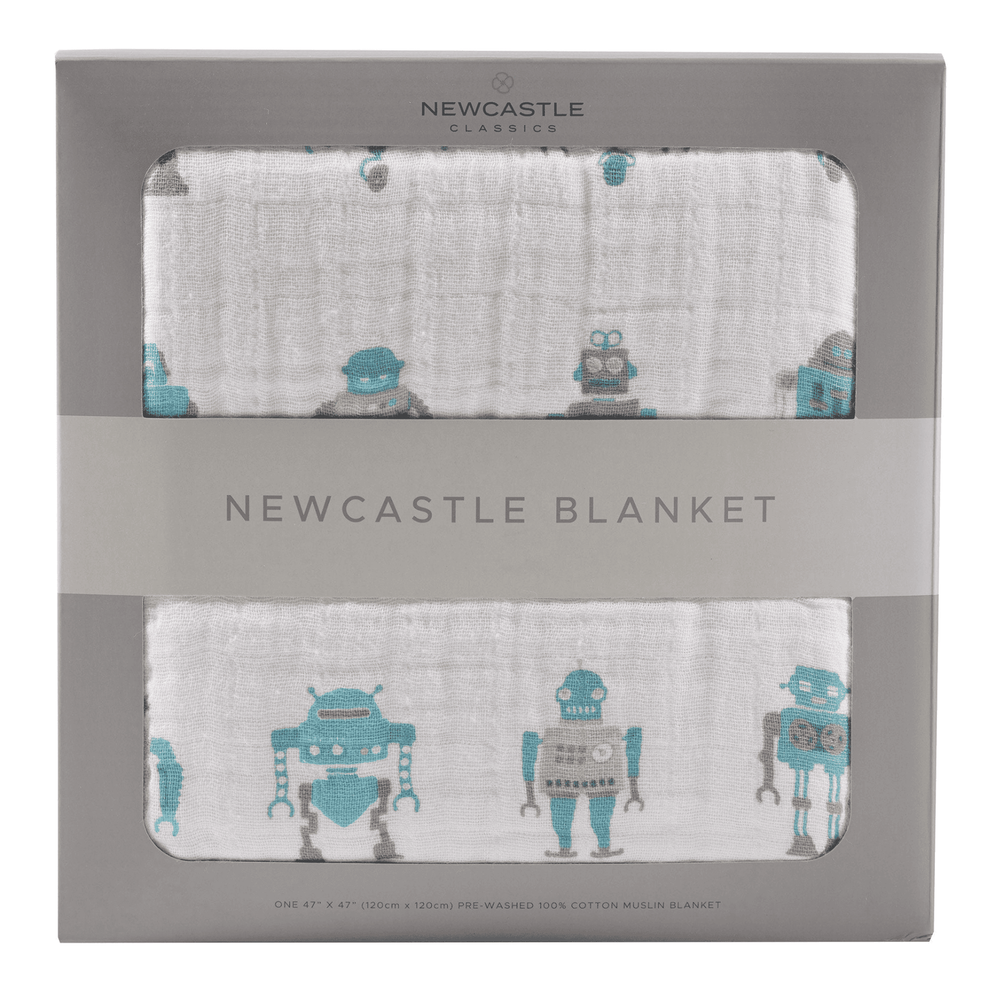 Robots Cotton Muslin Newcastle Blanket - The Little Big Store