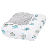Robots Cotton Muslin Newcastle Blanket - The Little Big Store