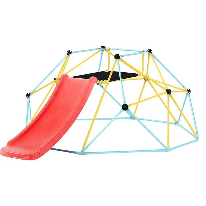 VEVOR Climbing Dome, for Kids 3 to 9 Years Old, 8FT Geometric Dome Climber with Slide,Jungle Gym Supports 600LBS and Easy Assembly, with Climbing Grip, Outdoor and Indoor Play Equipment for Kids - The Little Big Store