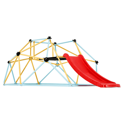 VEVOR Climbing Dome, for Kids 3 to 9 Years Old, 8FT Geometric Dome Climber with Slide,Jungle Gym Supports 600LBS and Easy Assembly, with Climbing Grip, Outdoor and Indoor Play Equipment for Kids - The Little Big Store