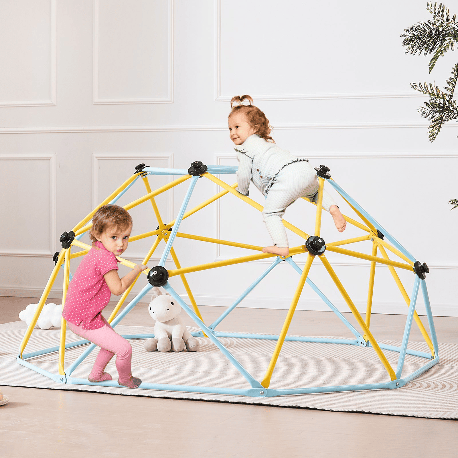 VEVOR Climbing Dome, Jungle Gym Supports 600LBS and Easy Assembly, 6FT Geometric Dome Climber Play Center for Kids 3 to 9 Years Old, with Climbing Grip, Outdoor and Indoor Play Equipment for Kids - The Little Big Store