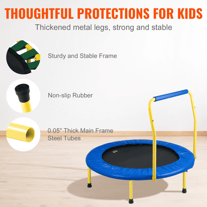 VEVOR 3FT Trampoline for Kids Indoor/Outdoor Foldable Baby Toddlers Trampoline - The Little Big Store