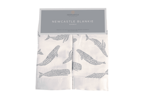 Blue Shadow Whales Bamboo Newcastle Blankie - The Little Big Store