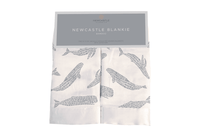 Blue Shadow Whales Bamboo Newcastle Blankie - The Little Big Store