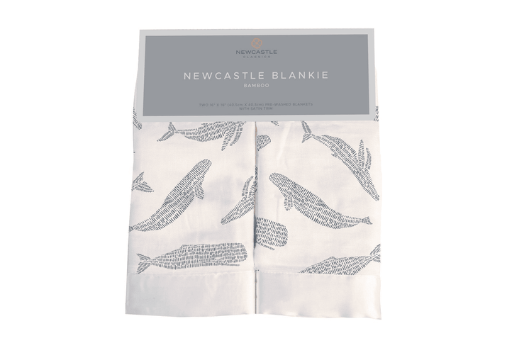 Blue Shadow Whales Bamboo Newcastle Blankie - The Little Big Store