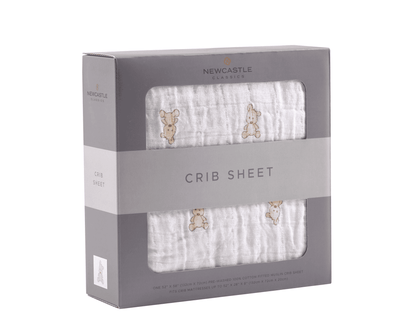 Teddy Bear Cotton Muslin Crib Sheet - The Little Big Store