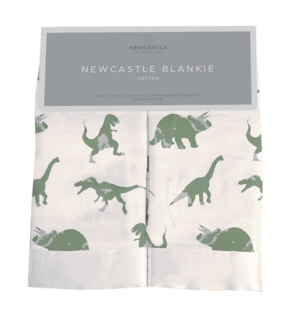 Granite Green Dinosaurs Cotton Newcastle Blankie - The Little Big Store