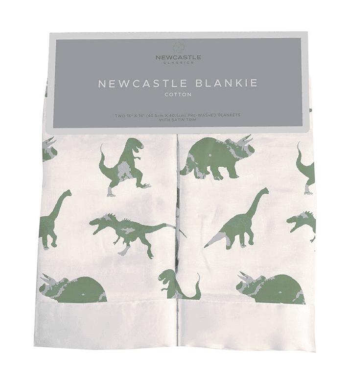 Granite Green Dinosaurs Cotton Newcastle Blankie - The Little Big Store