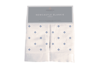 Periwinkle Diamond Polka Dot Bamboo Newcastle Blankie - The Little Big Store
