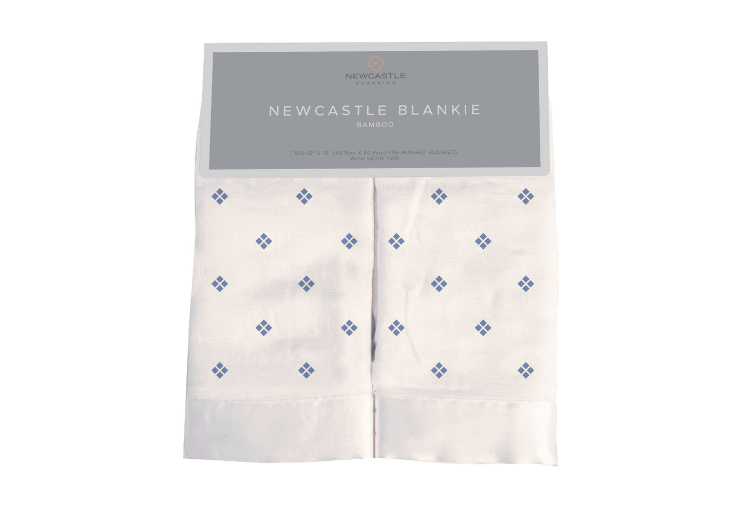 Periwinkle Diamond Polka Dot Bamboo Newcastle Blankie - The Little Big Store