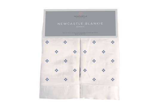 Periwinkle Diamond Polka Dot Bamboo Newcastle Blankie - The Little Big Store
