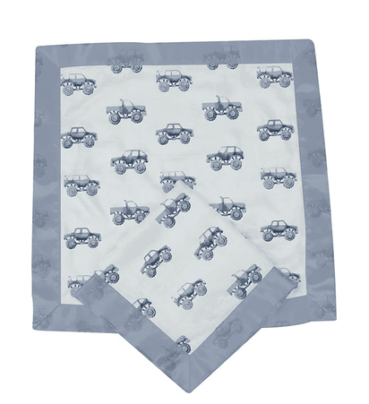 Indigo Monster Trucks Cotton Newcastle Blankie - The Little Big Store