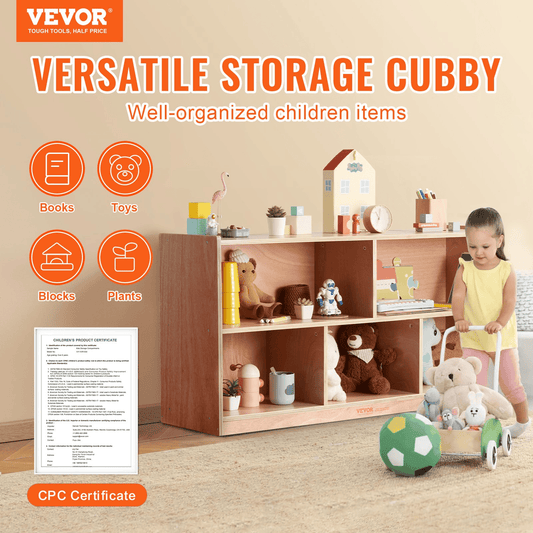 VEVOR Storage Shelf Tray Cabinet 5-Section Cubby Storage 2-Shelf for Home School, Kid Cubby Lockers - The Little Big Store