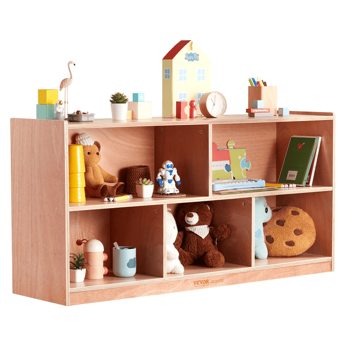 VEVOR Storage Shelf Tray Cabinet 5-Section Cubby Storage 2-Shelf for Home School, Kid Cubby Lockers - The Little Big Store