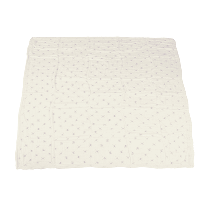 Lavender Flower and White Bamboo Muslin Newcastle Blanket - The Little Big Store