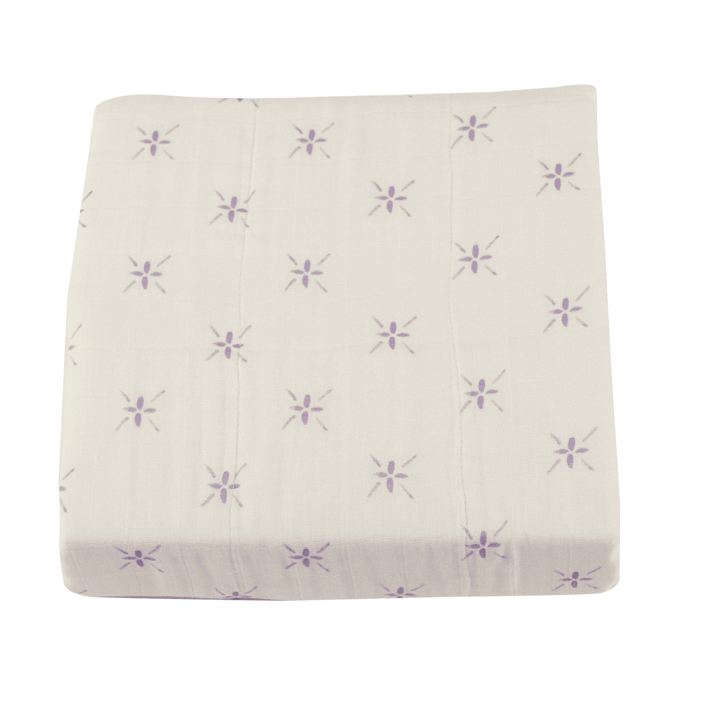 Lavender Flower and White Bamboo Muslin Newcastle Blanket - The Little Big Store