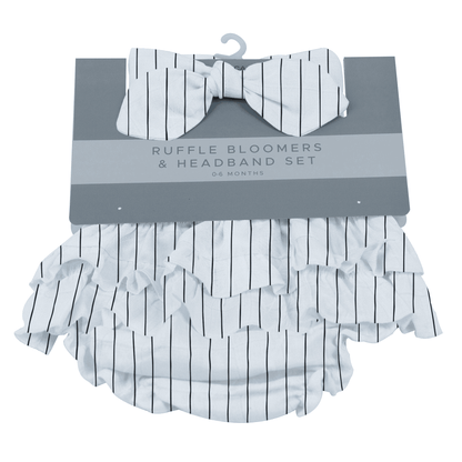 Pencil Stripe Ruffle Bloomers and Headband Set - The Little Big Store