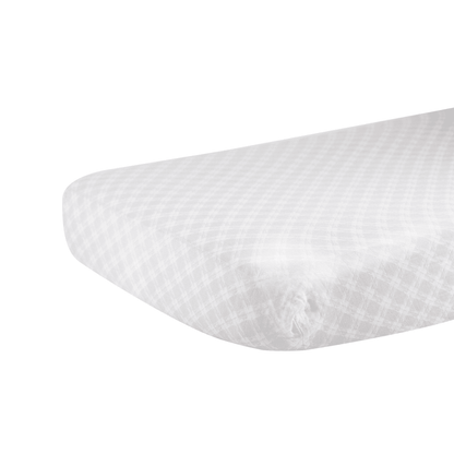 Glacier Grey Plaid Cotton Muslin Crib Sheet - The Little Big Store
