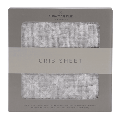 Glacier Grey Plaid Cotton Muslin Crib Sheet - The Little Big Store
