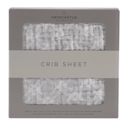 Glacier Grey Plaid Cotton Muslin Crib Sheet - The Little Big Store