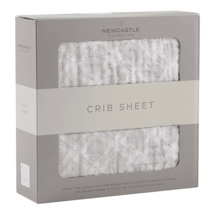 Glacier Grey Plaid Cotton Muslin Crib Sheet - The Little Big Store