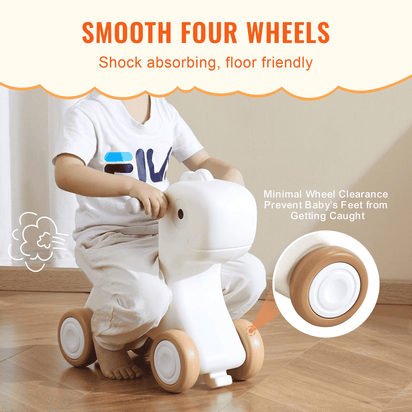 VEVOR 3 in 1 Rocking Horse for Toddlers 1-3 Years, Baby Rocking Horse with Detachable Balance Board and 4 Smooth Wheels, Support up to HDPE Material 80 lbs Kids Ride on Toy, 40° Swinging, Red - The Little Big Store