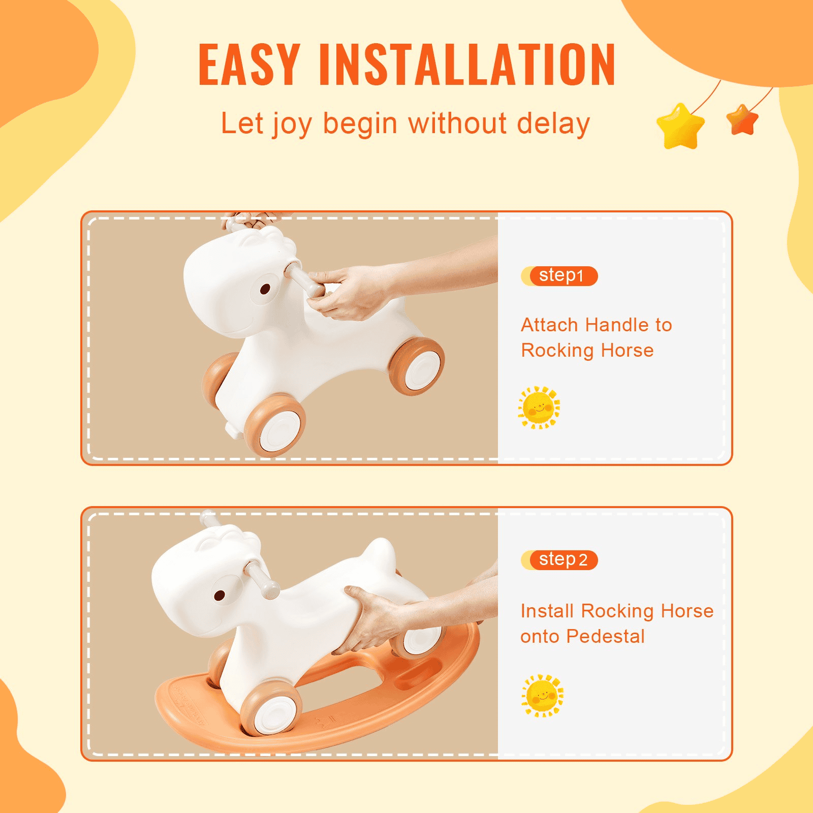 VEVOR 3 in 1 Rocking Horse for Toddlers 1-3 Years, Baby Rocking Horse with Detachable Balance Board and 4 Smooth Wheels, Support up to HDPE Material 80 lbs Kids Ride on Toy, 40° Swinging, Red - The Little Big Store