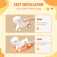 VEVOR 3 in 1 Rocking Horse for Toddlers 1-3 Years, Baby Rocking Horse with Detachable Balance Board and 4 Smooth Wheels, Support up to HDPE Material 80 lbs Kids Ride on Toy, 40° Swinging, Red - The Little Big Store